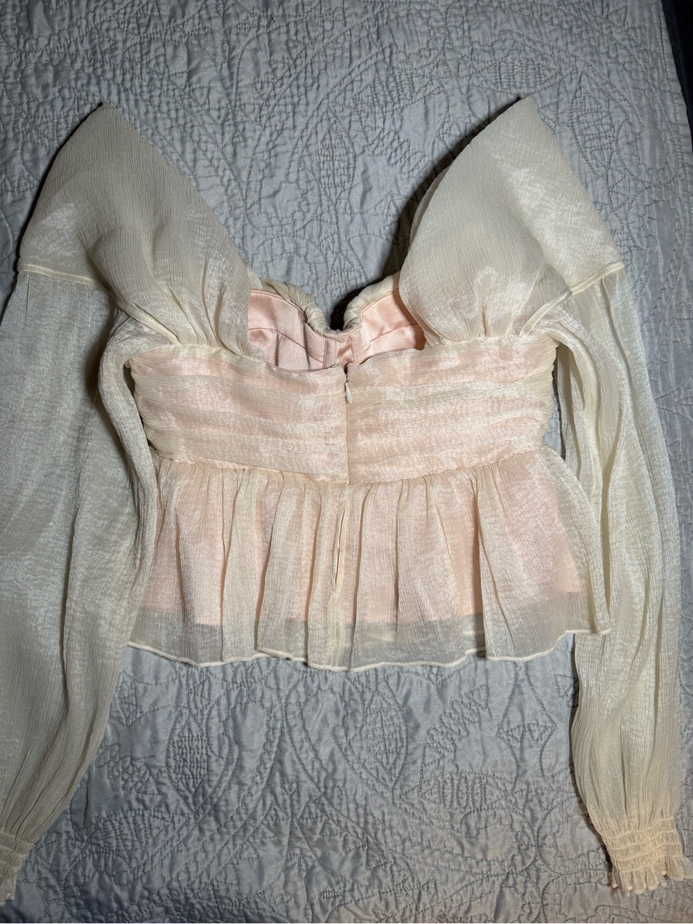 House of Harlow 1960 X REVOLVE Burna Blouse in Cream - Picture 8 of 12